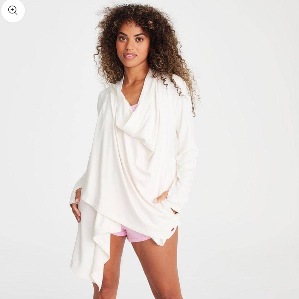 MAGNETIC ME Front Magnetic Drape Cardigan, Egret - XL/XXL